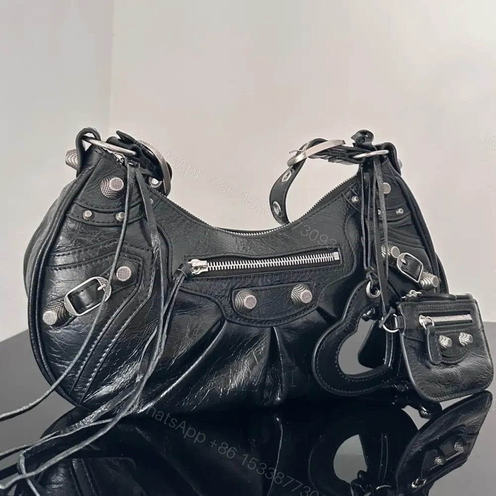 View 4 of 高仿Balenciaga*LeCagole朋克單肩包黑色S