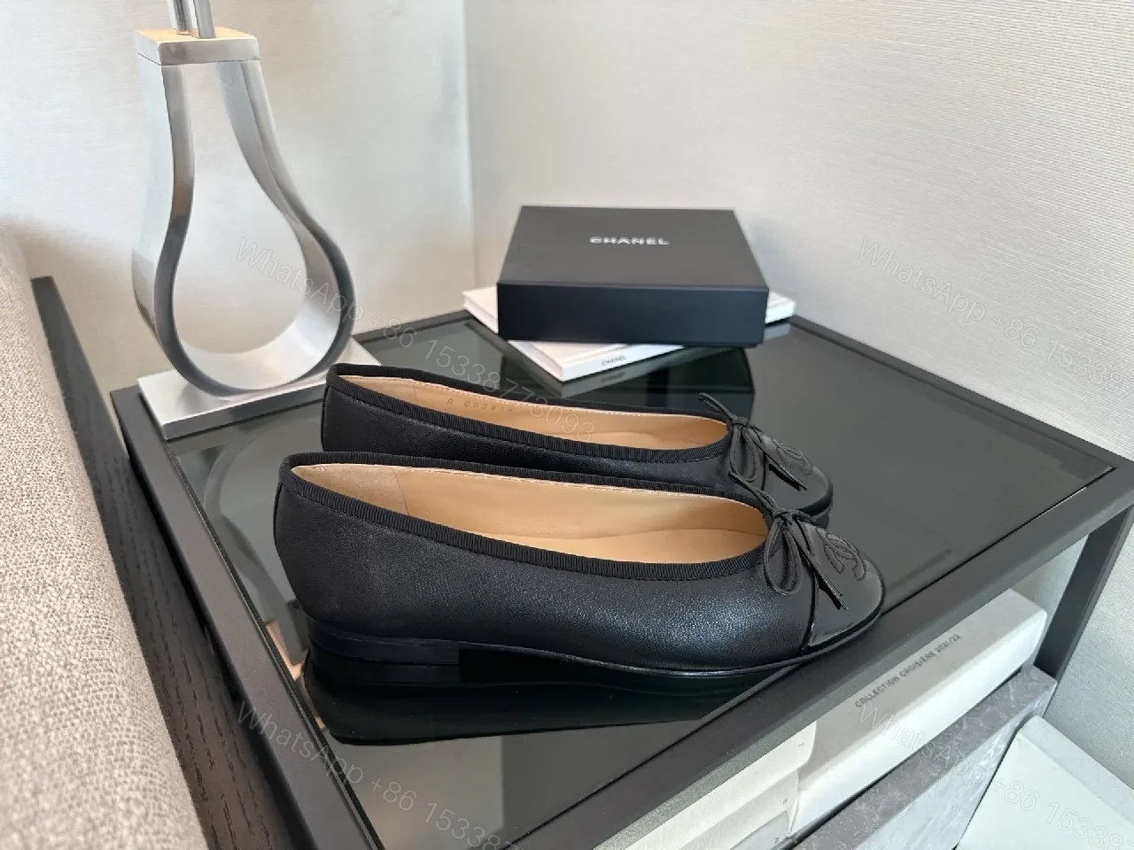 View 5 of Glossy Toe Black Ballet Flats – Luxury Casual Style