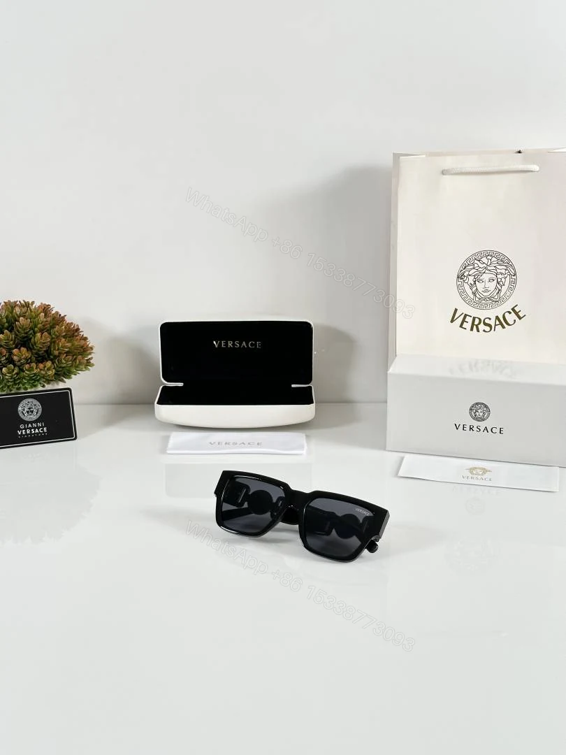 View 4 of First Copy Versace 4483 Gold Black Sunglasses