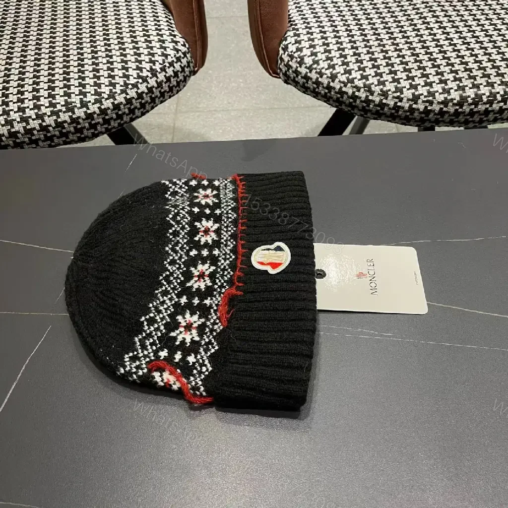 View 3 of Cozy Knit Beanie – Patterned Band, Premium Badge, One-Size