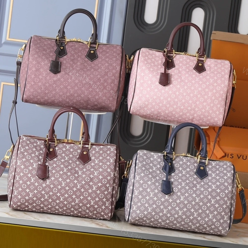 View 10 of Louis Vuitton Sepia Idylle Monogram Speedy Bandouliere 30 Bag Dark Pink 30Cm