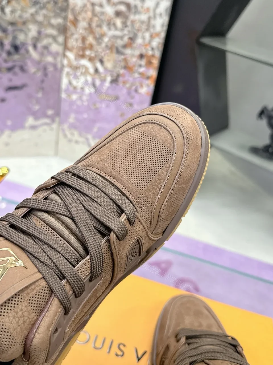 View 8 of Brown Suede Mesh Luxury Sneaker | All-Day Comfort, Subtle Luxury
