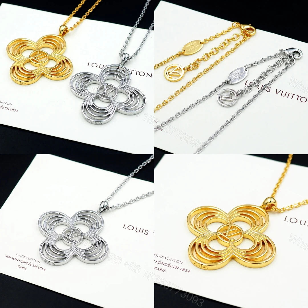 LV 一比一花卉圖騰項鍊 金色銀色精品百搭飾品 — view 1