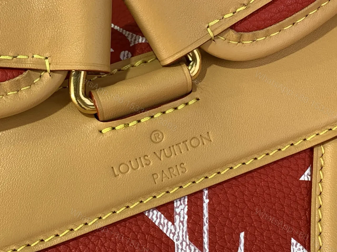 View 9 of Bold Red Monogram Backpack: Modern Everyday Luxury