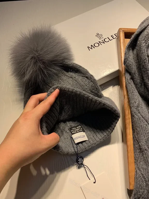 View 8 of Cozy Grey Knit Duo: Premium Wool Scarf & Beanie Set