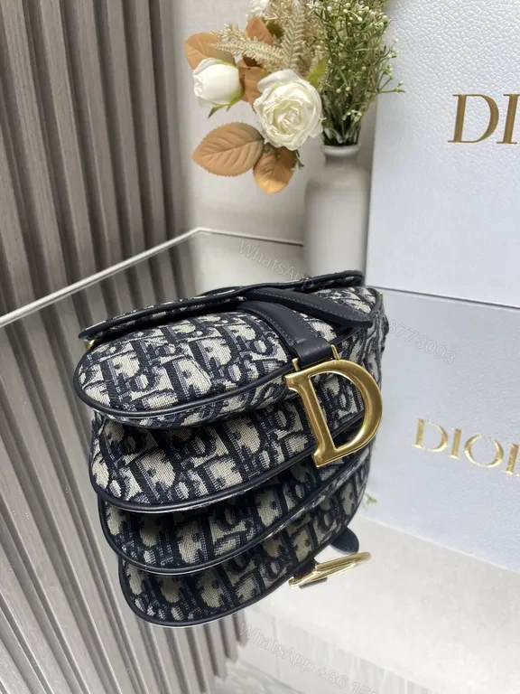 View 5 of Denim-Patterned Bag with Gold Hardware: Structured Luxury