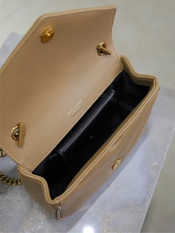 View 5 of Chic Camel Leather Flap Bag with YSL-Hardware Luxury
