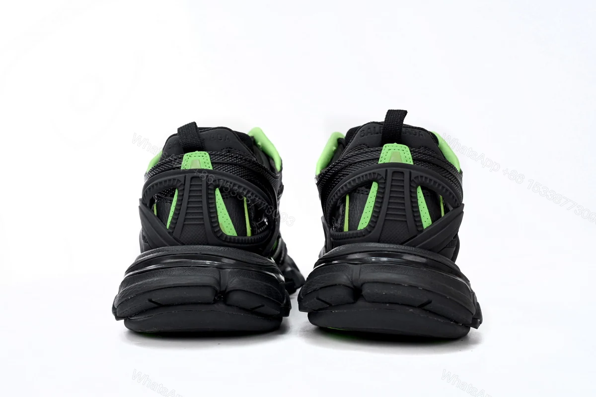 View 4 of Balenciaga Track 2 Sneaker Black Green 568614 W2GN3 1086