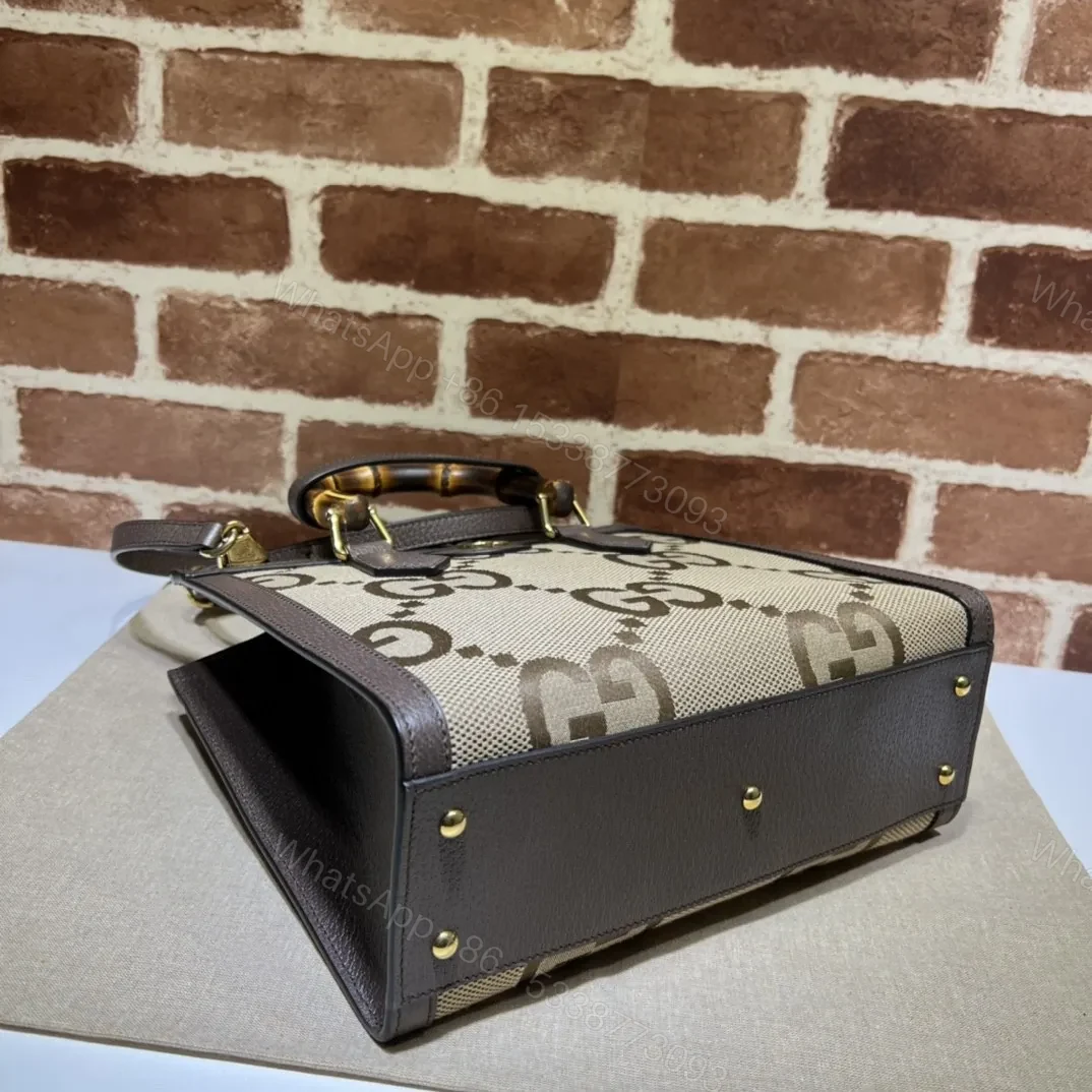 View 4 of Gucci Diana Jumbo GG Tote Bag Small Camel/Ebony