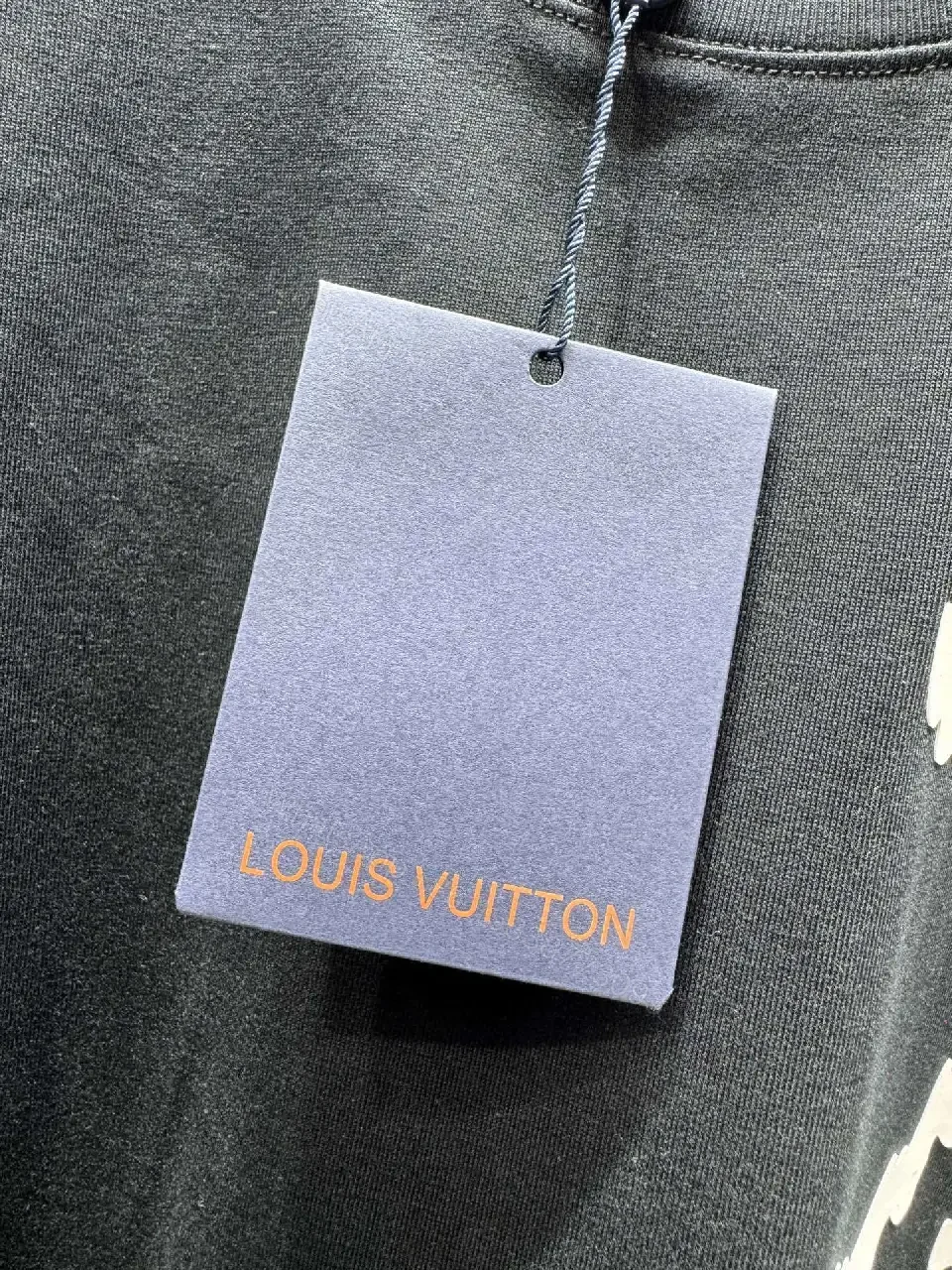 View 8 of Bold Monogram Tee with LV-Stitching: Black Cotton Tee