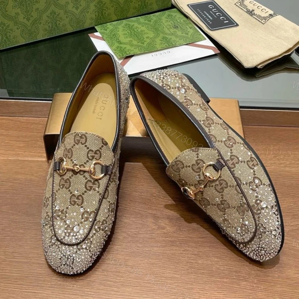 View 3 of GUCCI WOMEN’S JORDAAN LOAFER BEIGE AND DARK BROWN 813000 FAD4D 2550