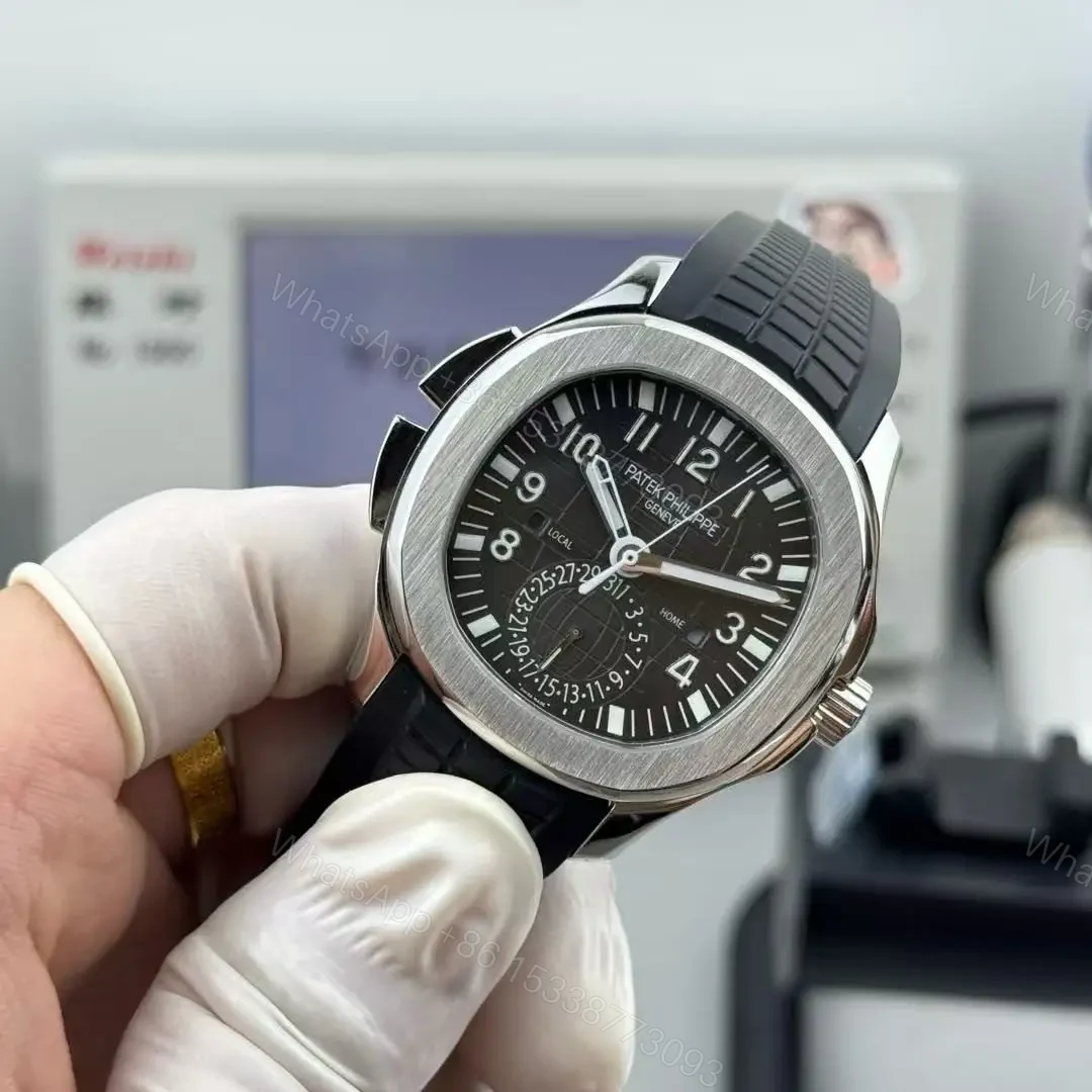 View 3 of Replica Patek Philippe Aquanaut Travel Time Stainless Steel Watch 5164A-001