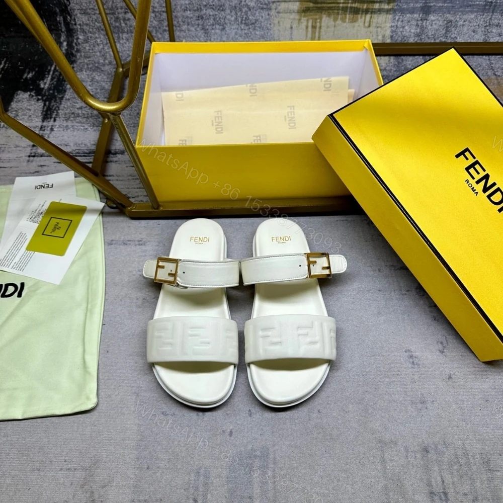 View 3 of FENDI FEEL NAPPA SLIDES WHITE 8X8710ABOHF1SVV