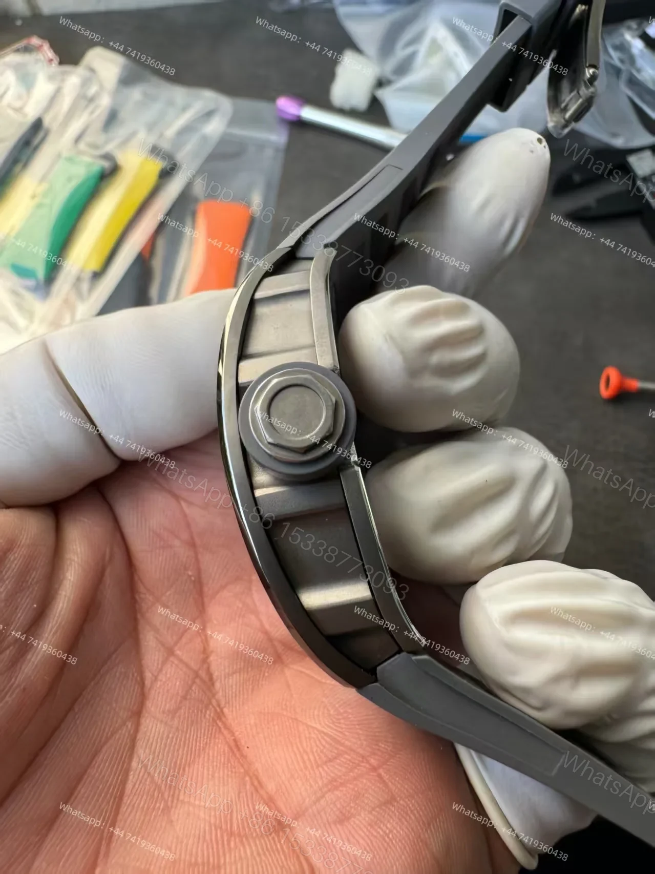 View 22 of Richard Mille RM 055 Grey Ceramic Vaucher Free-Sprung Grey Rubber Strap Custom Super Clone