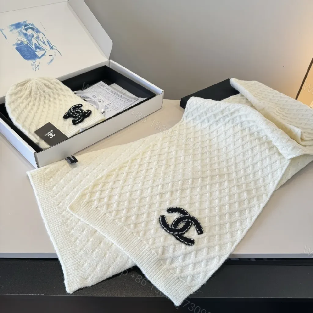 View 9 of Cream Knit Cap & Beanie Duo - Textured Luxury Warmth