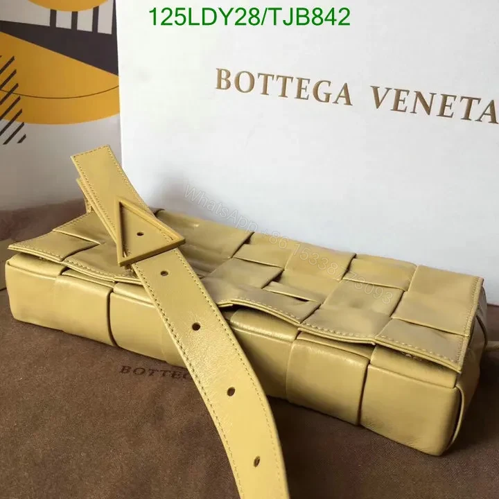 View 5 of Bottega Veneta Yellow Intrecciato Stretch Cassette Bag in Buttercup FF2028