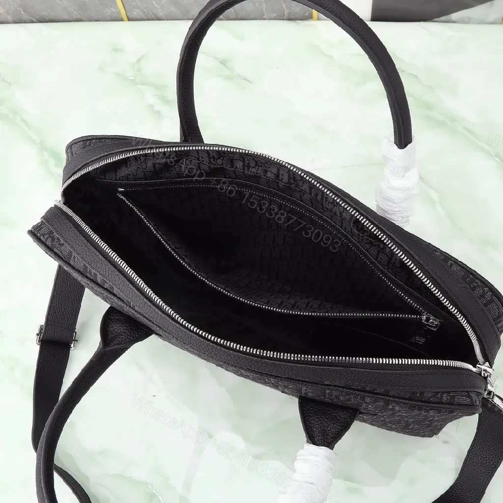 View 8 of Monogram Textured Leather-Suede Messenger Bag