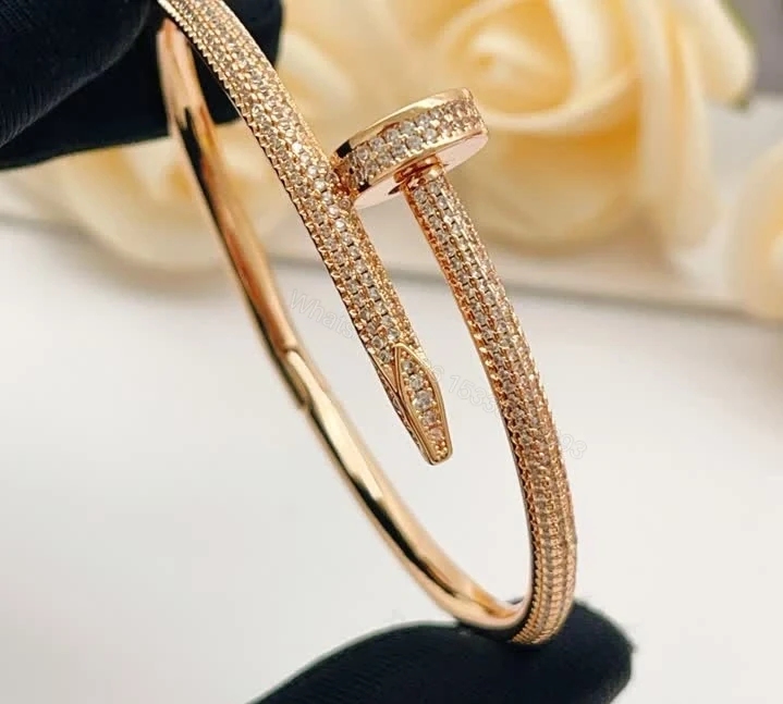 View 3 of Cartier Juste un Clou Replica Full Pavé Bracelet