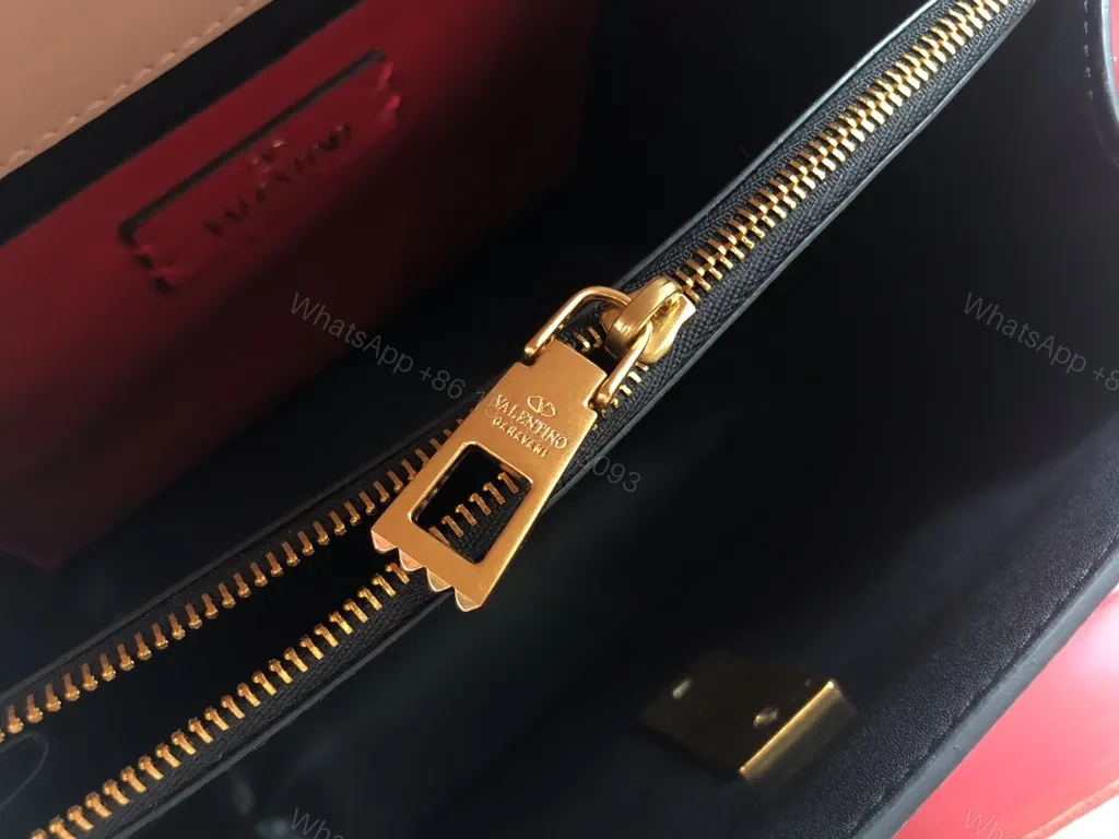 View 5 of Two-Tone Calfskin Crossbody with V Buckle Bag