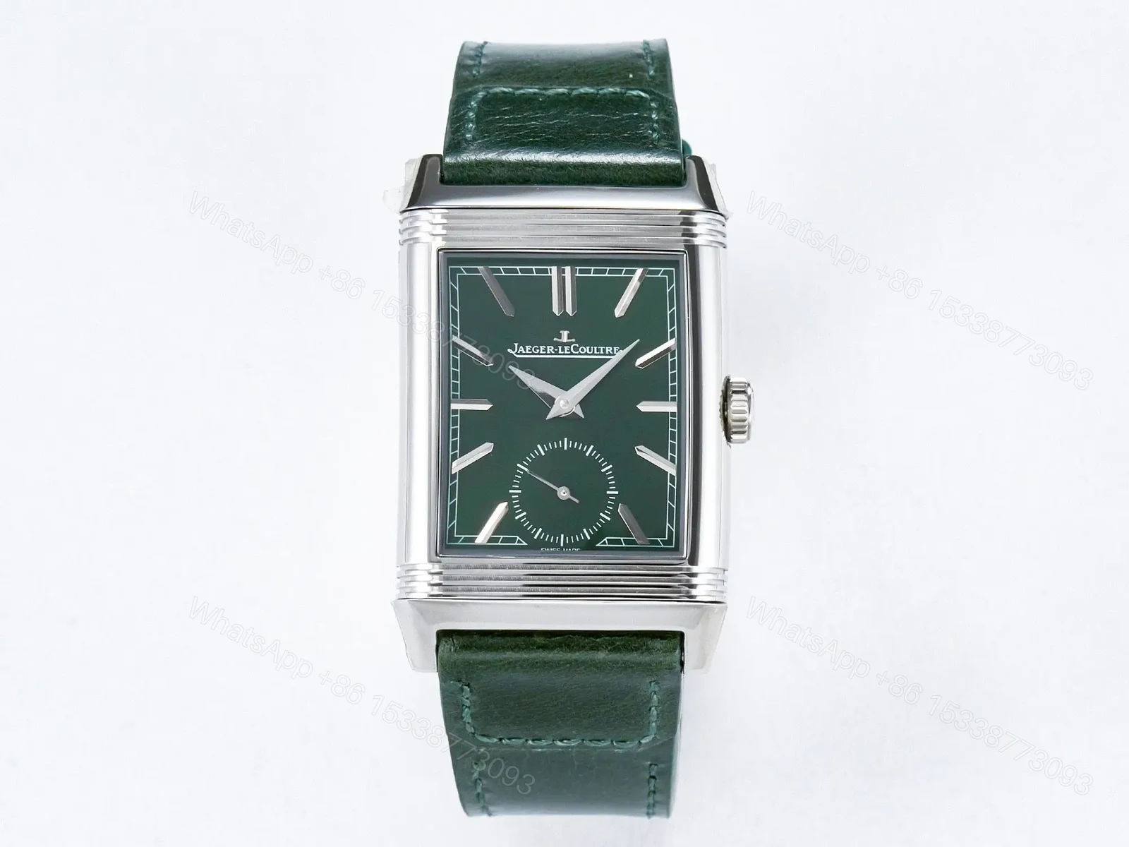 Reverso Classic Duoface Small Seconds SS MGF Best Edition White Textured Dial on Black Leather Strap A854A — view 1