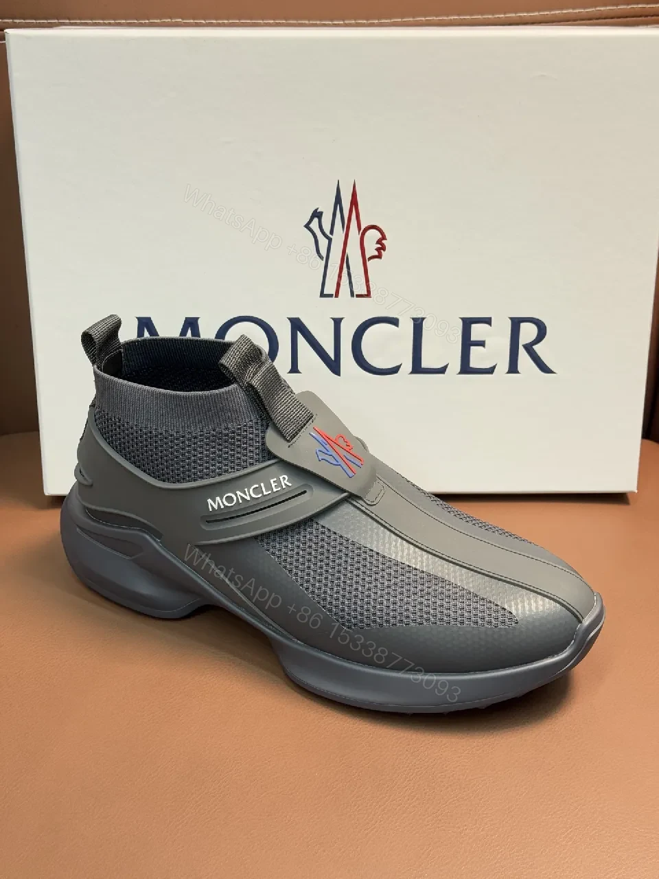 View 3 of Graphite Knit High-Top Sneakers: Urban Comfort Deluxe