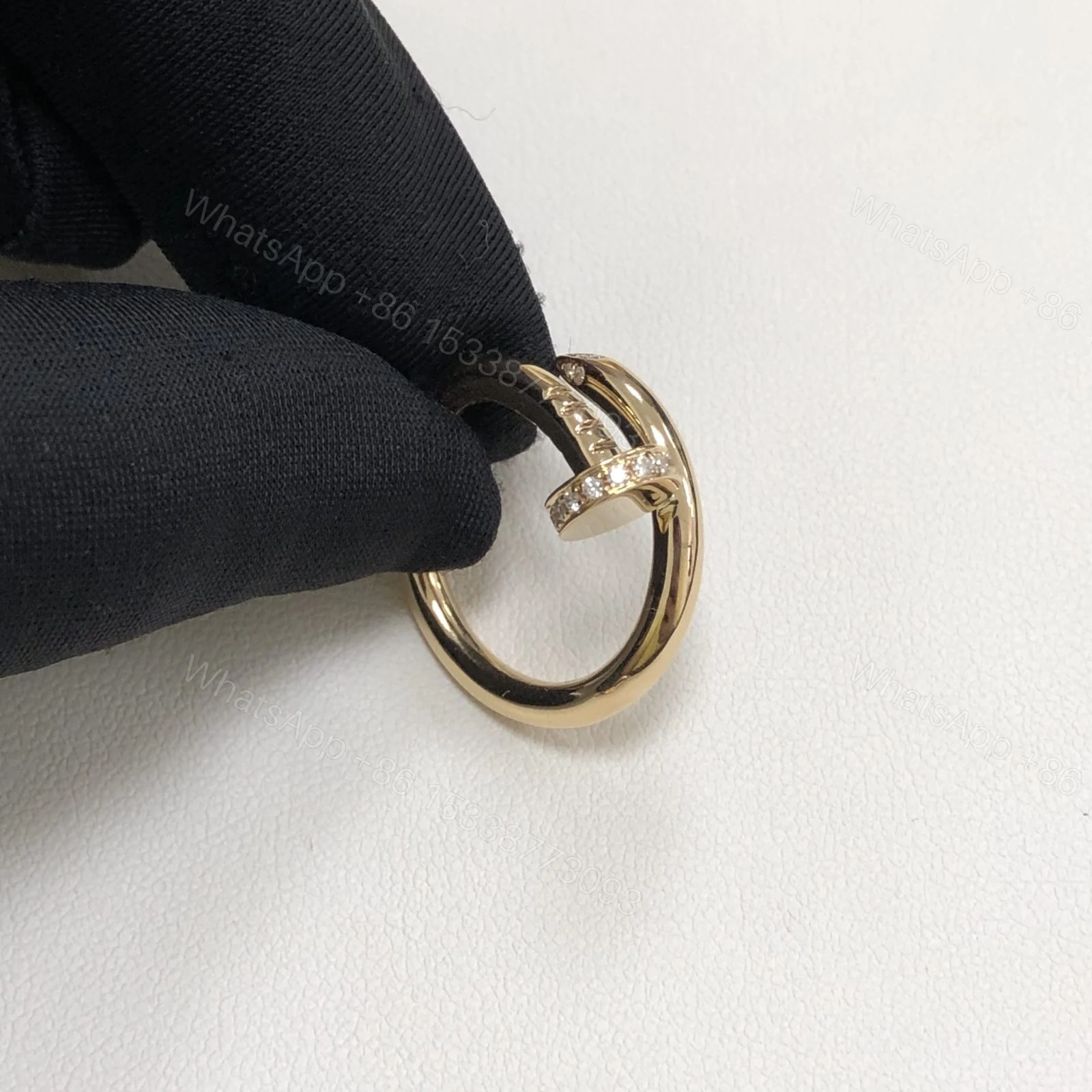 View 2 of Cartier Juste Un Clou Ring Tips Dimaonds Large Yellow Gold B4216900