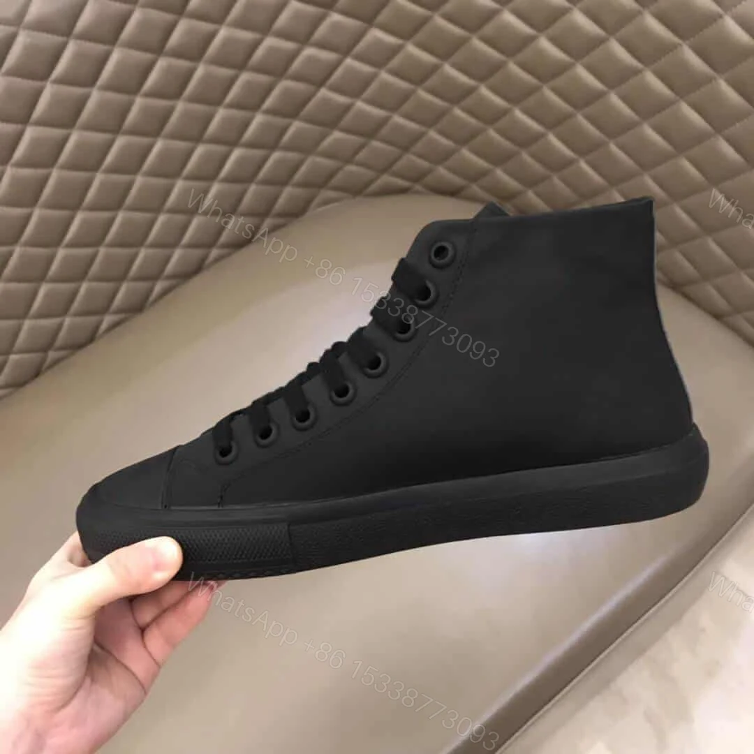 View 3 of BURBERRY LOGO PRINT GABARDINE HIGH-TOP SNEAKERS – BBR82