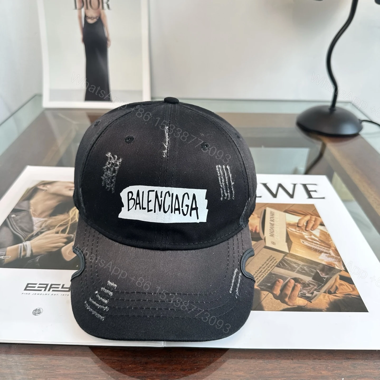 Balenciaga A貨男女款做舊貼標設計棒球帽街頭潮流個性帽 — view 1