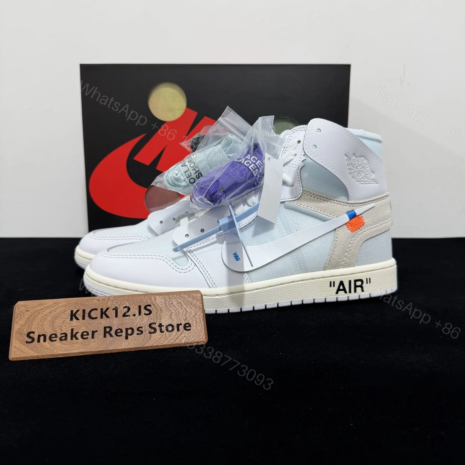 Virgil Abloh ArchiveTM x Air Jordan 1 High OG “Alaska” Reps — view 1