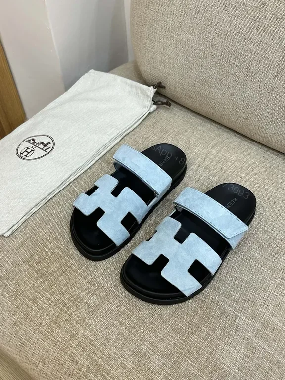 View 4 of Chic Strappy Slides - Leather-Like, Signature â€œHâ€ Touch, All-Day Comfort