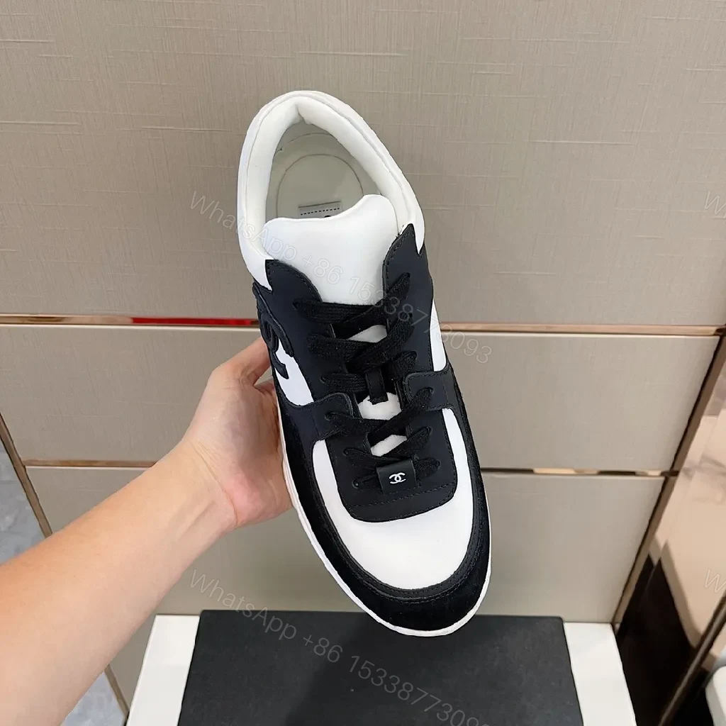 View 2 of Bold Contrast Sneaker: Black & White Luxe High-Top