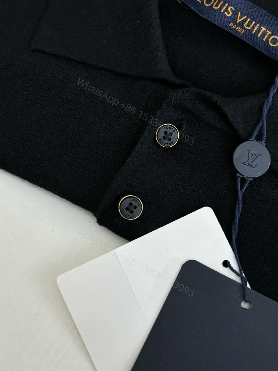 View 5 of Premium Polo Shirt in Classic Black: Subtle LV Touch