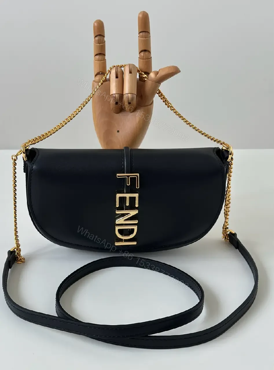 View 4 of Chic Black Leather Shoulder Bag with Gold Hardware, Compact Luxury