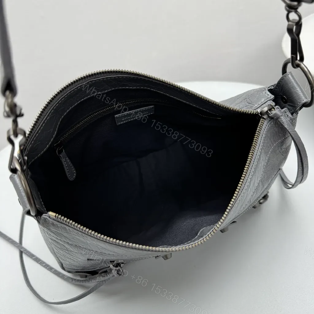 View 3 of Textured Leather Luxe Bag: Structured, Gunmetal Hardware Carryall