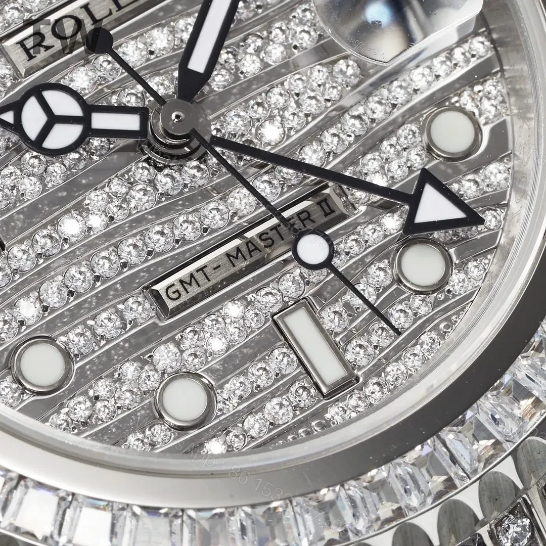 View 5 of KZ Factory Clean Factory TW Rolex GMT II Diamond Watch – Silver