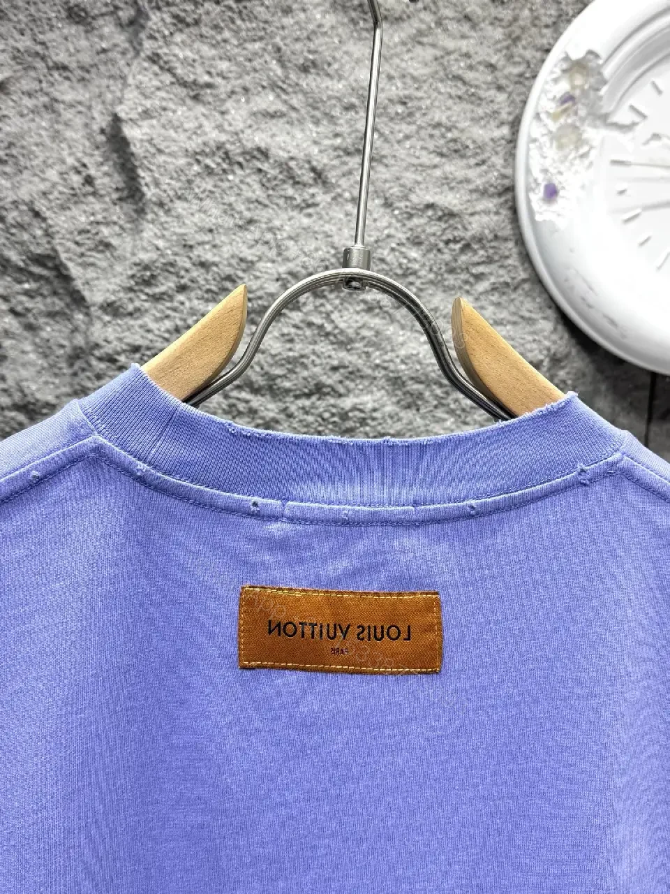 View 7 of Lavender Oversized Tee: Rainbow LV Graphic Print Front