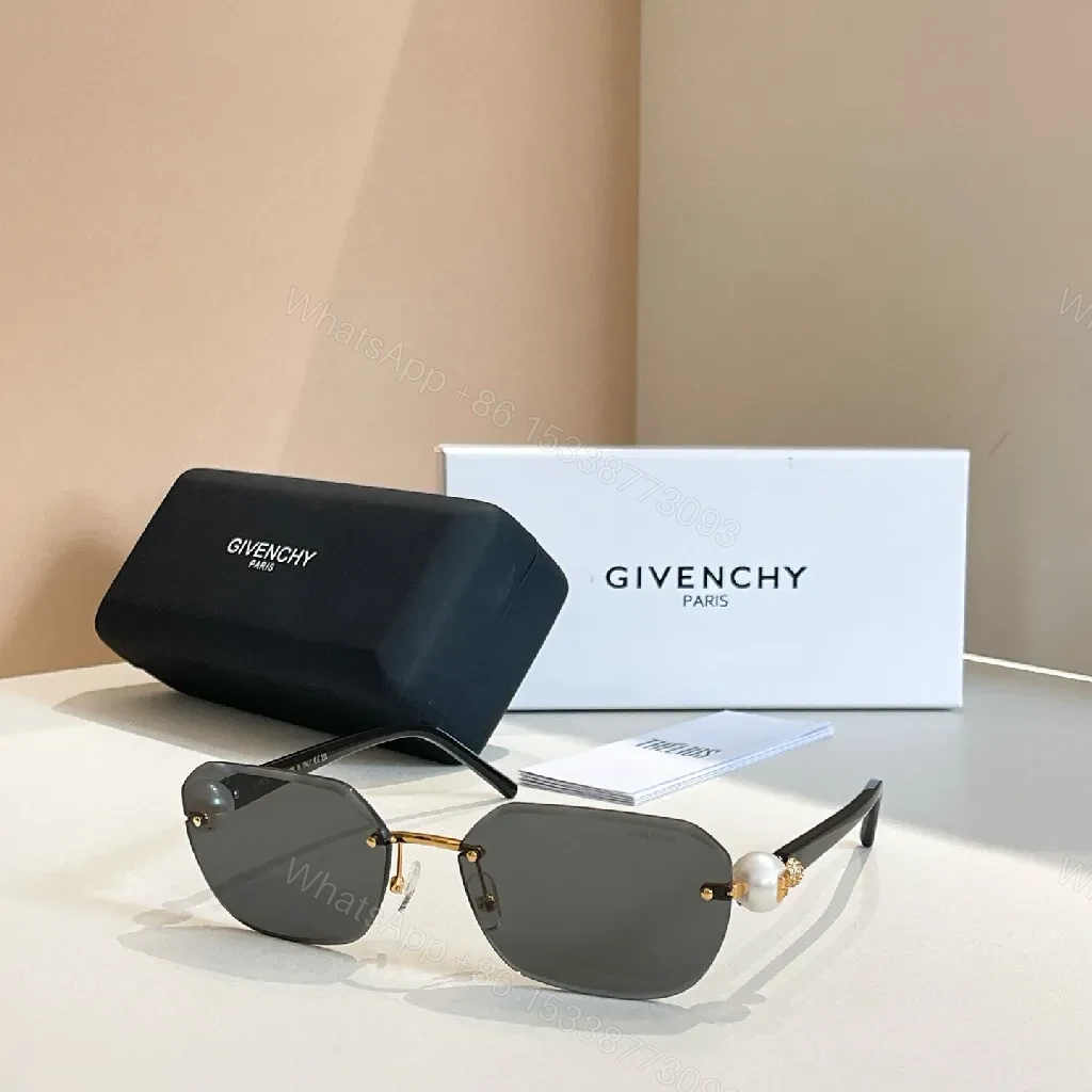 View 5 of Chic Gradient Rim Sunglasses with Pearl Detail - Gold