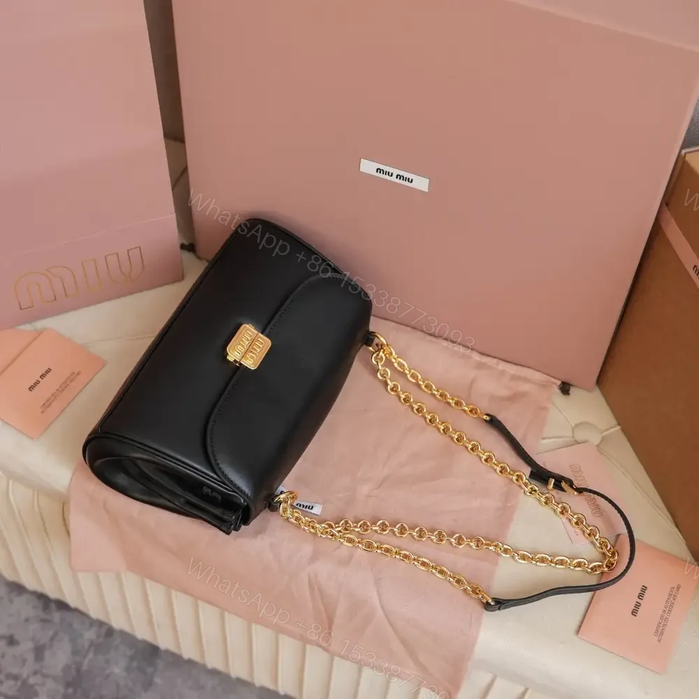 View 4 of 高仿miumiu*5BD266鏈條法棍包黑色免檢版