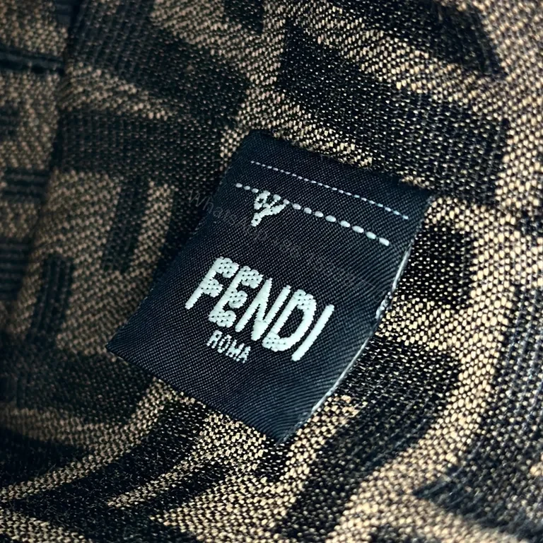 View 8 of Tan Leather Crossbody with Fendi Roma Monogram Crossbody Bag