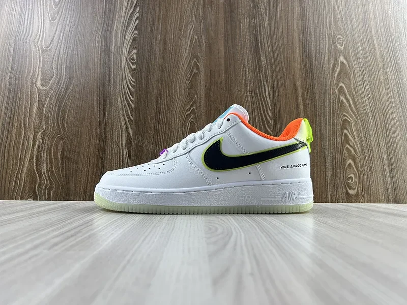 View 7 of Neon Accent Leather Low-Top Sneaker: Luxe Everyday Trainer