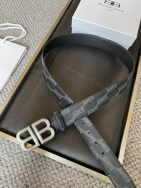 View 6 of Black Leather Belt with Double-B Buckle â€“ Premium Designer-Inspired Accessory
