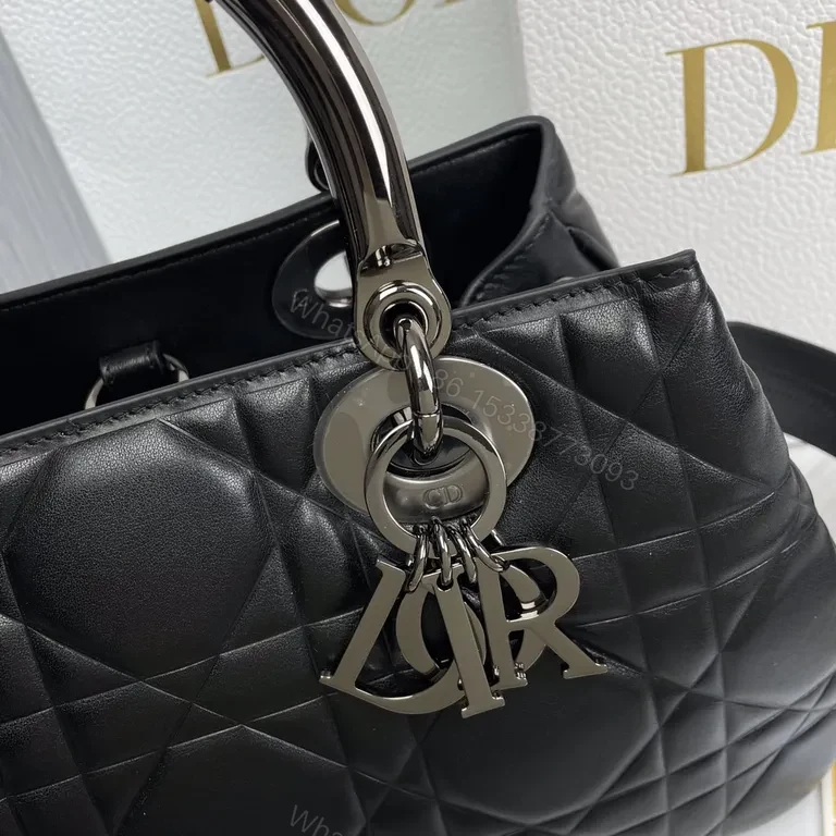 View 7 of Chic Quilted Dome Bag â€“ Calfskin, Dior Charms, Structured Luxury Bag