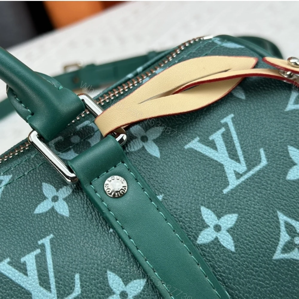View 8 of Louis Vuitton Keepall Bandoulière 25 Monogram Green 25Cm