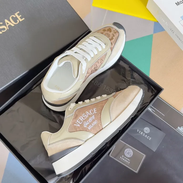 View 2 of Versace-Inspired Luxury Sneakers: Embellished Comfort