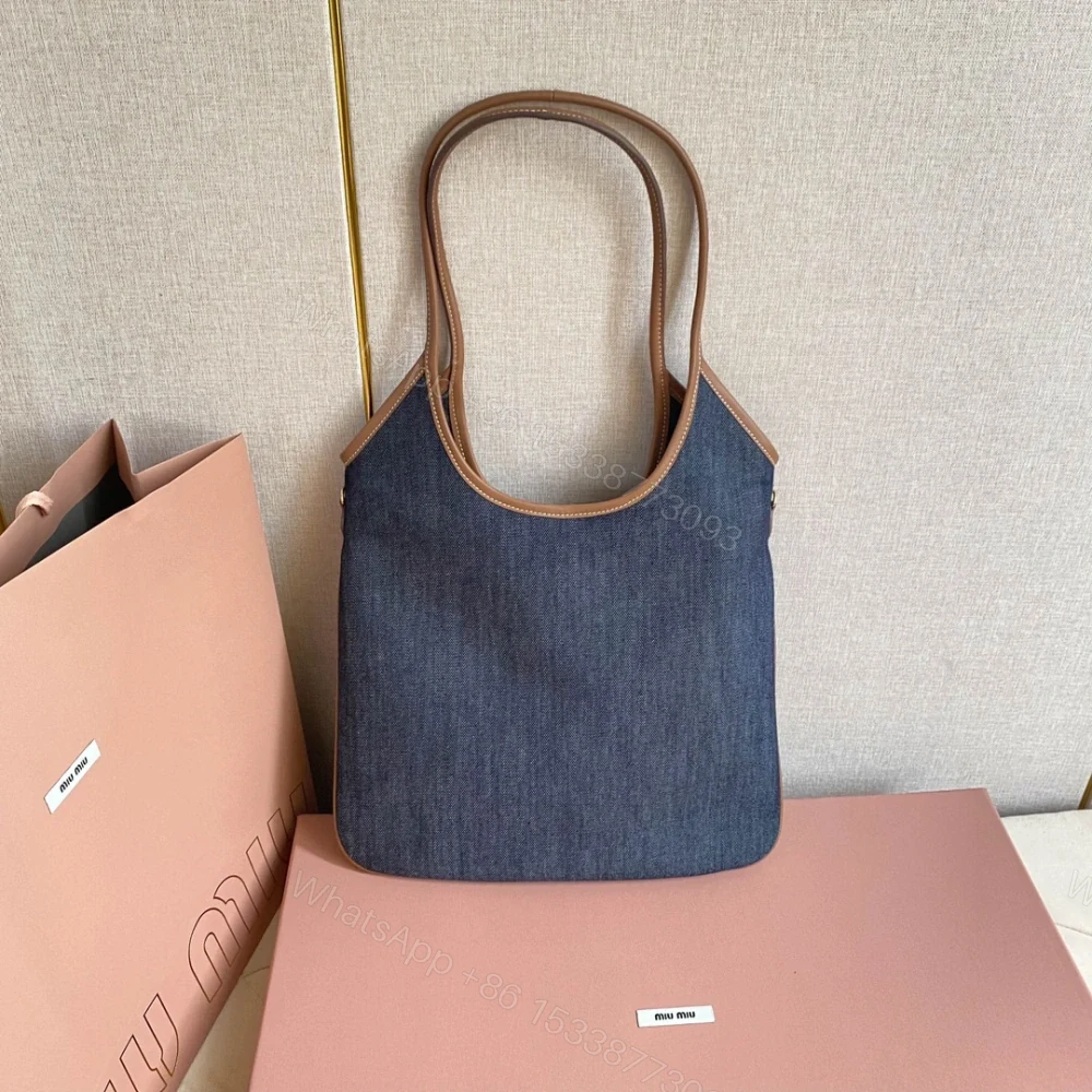 View 2 of 高仿miumiu繆繆*IVY系列5BG231限定款Tote包牛仔布免檢版