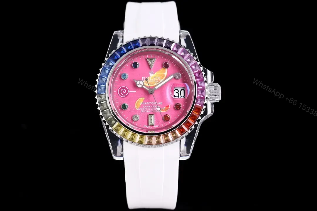 Rolex Submariner Pink Rainbow Crystal Edition 40mm RG-SUB-PINK-RAINBOW-CRYSTAL — view 1
