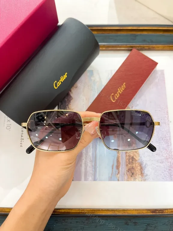 View 8 of Pink Cartier Sunglasses: Gold Frame, Pink Lenses, All-Day Comfort