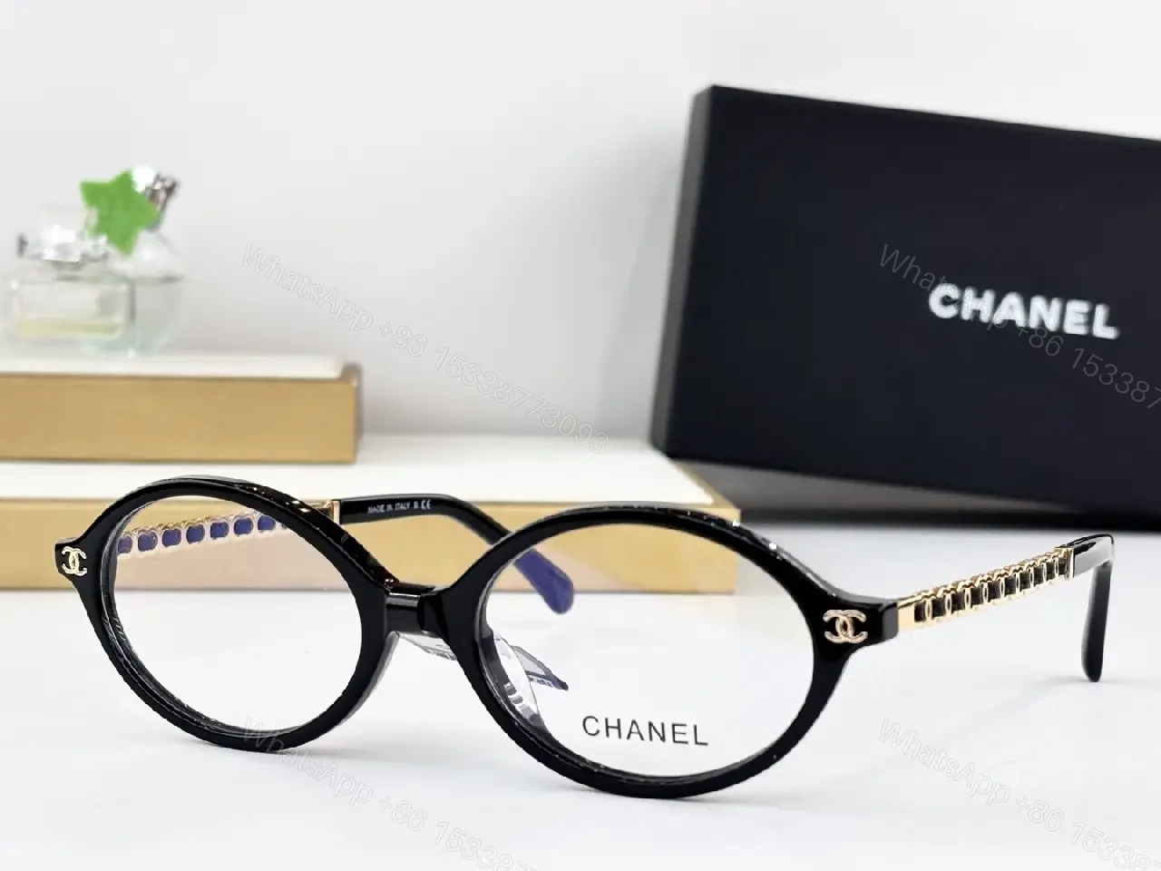 View 8 of Chic Gray Acetate Round Glasses - Discreet Luxury Eyewear