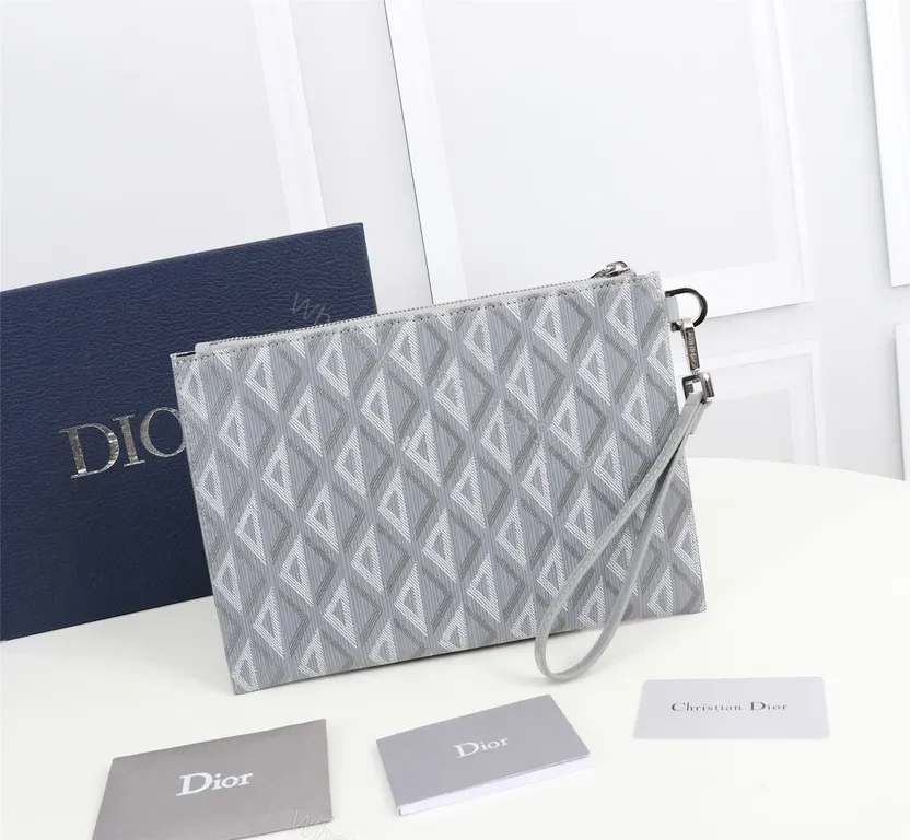 View 7 of Grey Dior Oblique Jacquard Pouch â€” Elegant, Hands-free Carry