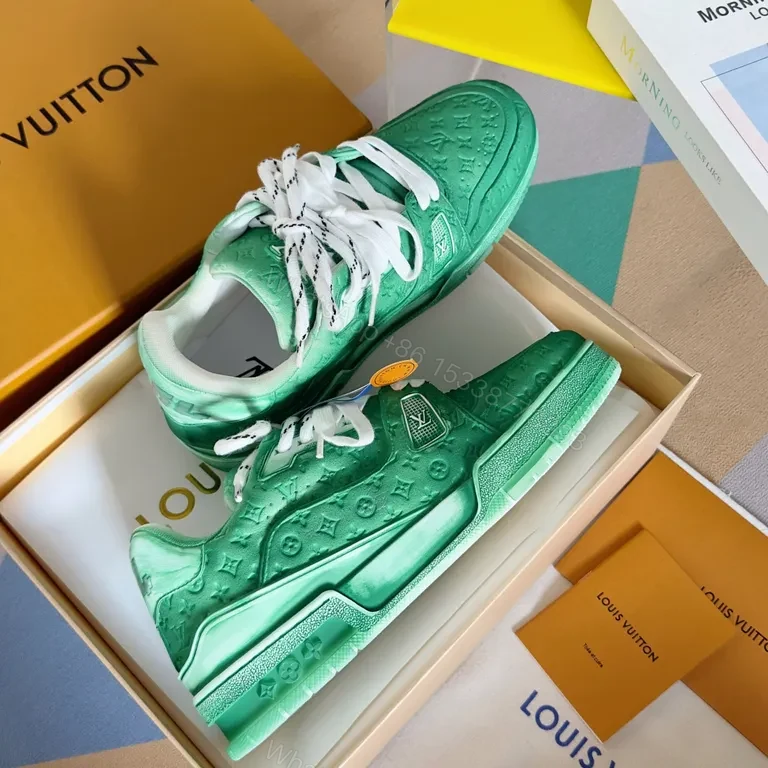 View 6 of Emerald LV Signature Sneakers: High-Top Luxury Comfort